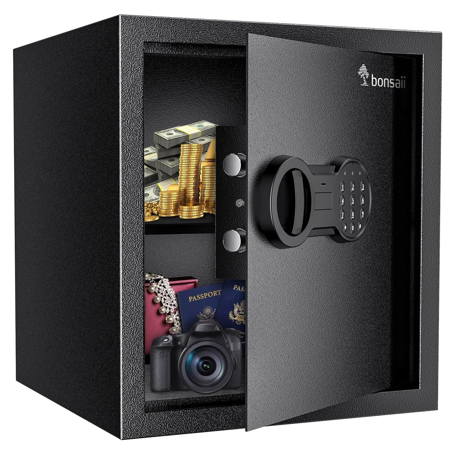 Caja Fuerte Bonsaii de Acero con Cerradura Digital 1.2 Pies³