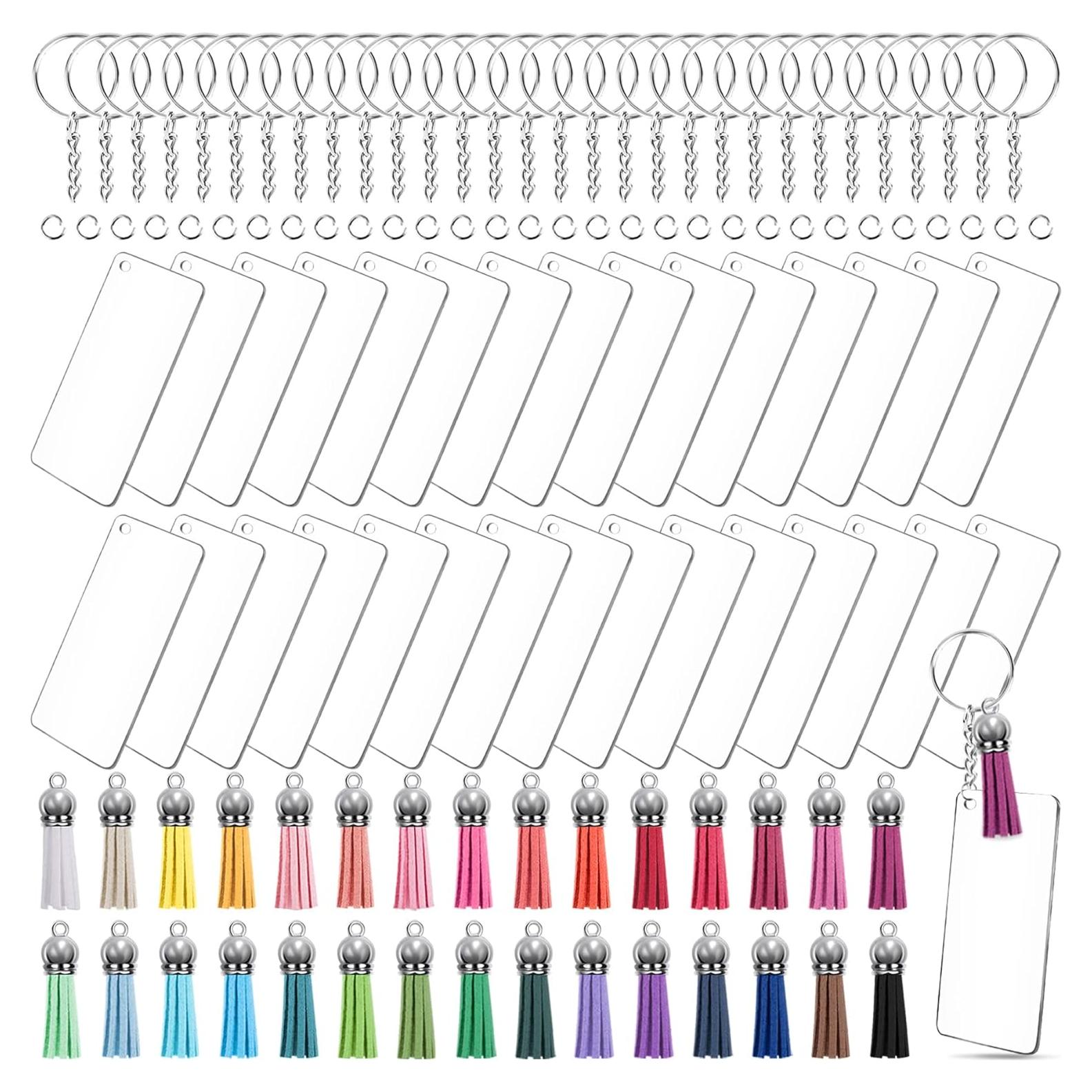 Juego de Llaveros Acrílicos Duufin 120 Pcs con Borlas