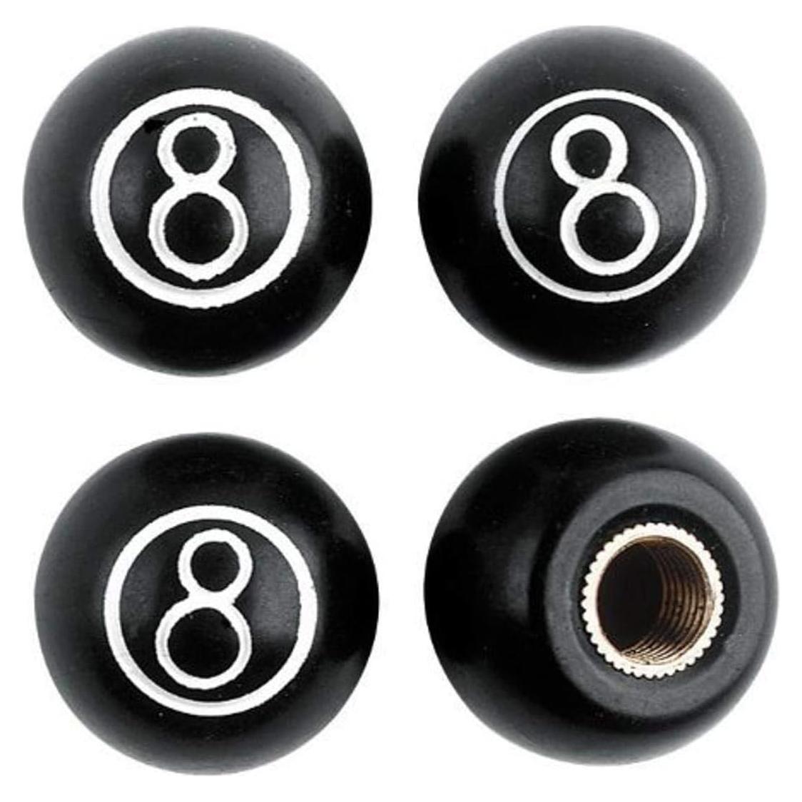 Tapa de Válvula 8-Ball Negra Accesorios Personalizados