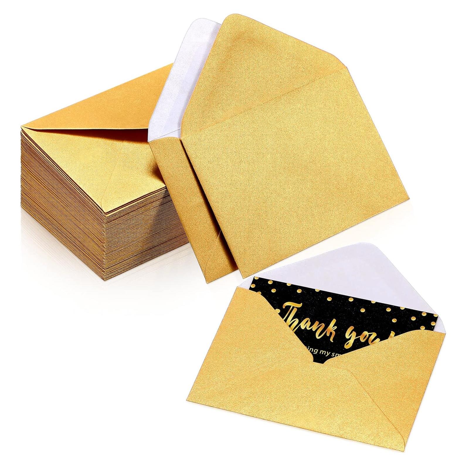 200 Sobres de Regalo Mini Yahenda Oro 10.16x6.86 cm Autocierre