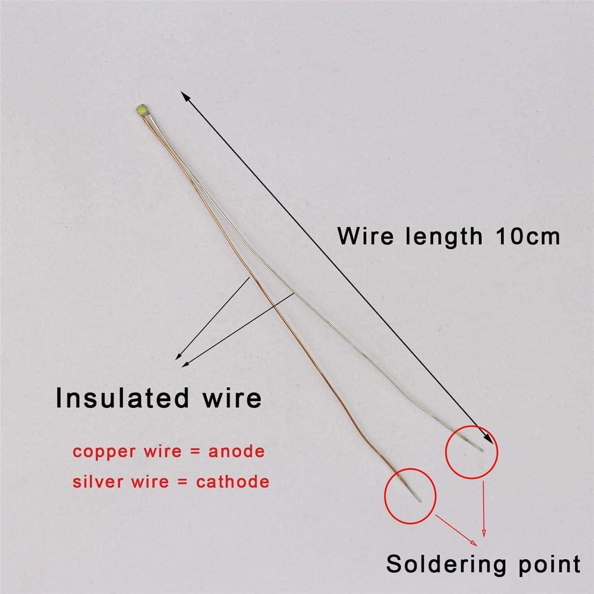 25 LEDs SMD Pre-cableados Bowerful 0603 Blanco 10cm con Resistores