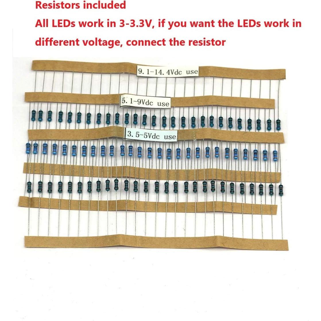 25 LEDs SMD Pre-cableados Bowerful 0603 Blanco 10cm con Resistores