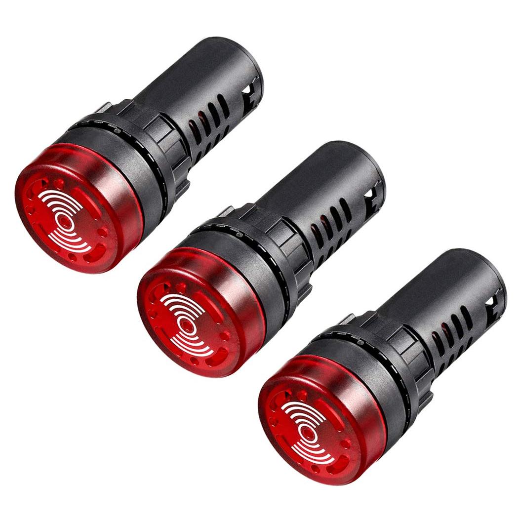 Luces Indicadoras LED Rojas con Buzzer uxcell 12V 22mm