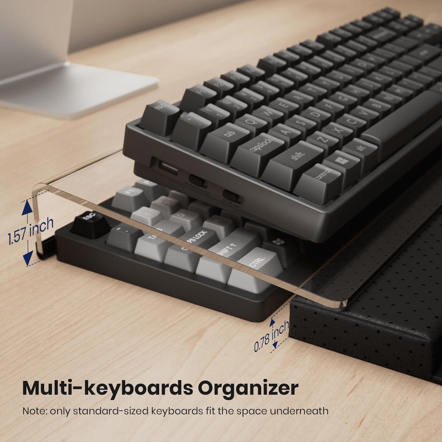 Soporte de Teclado Acrílico YILAXIA con Reposamuñecas Ergonómico