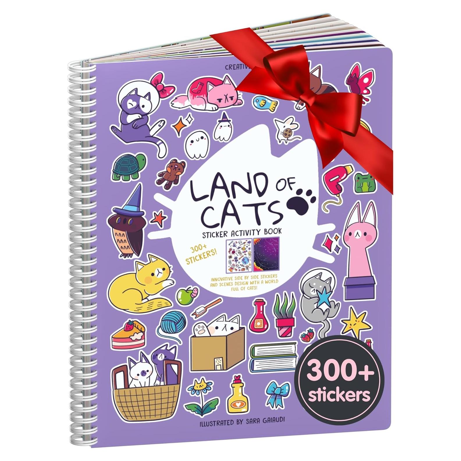 Libro de Stickers de Gatos Cupkin + 300 Stickers y Colorear