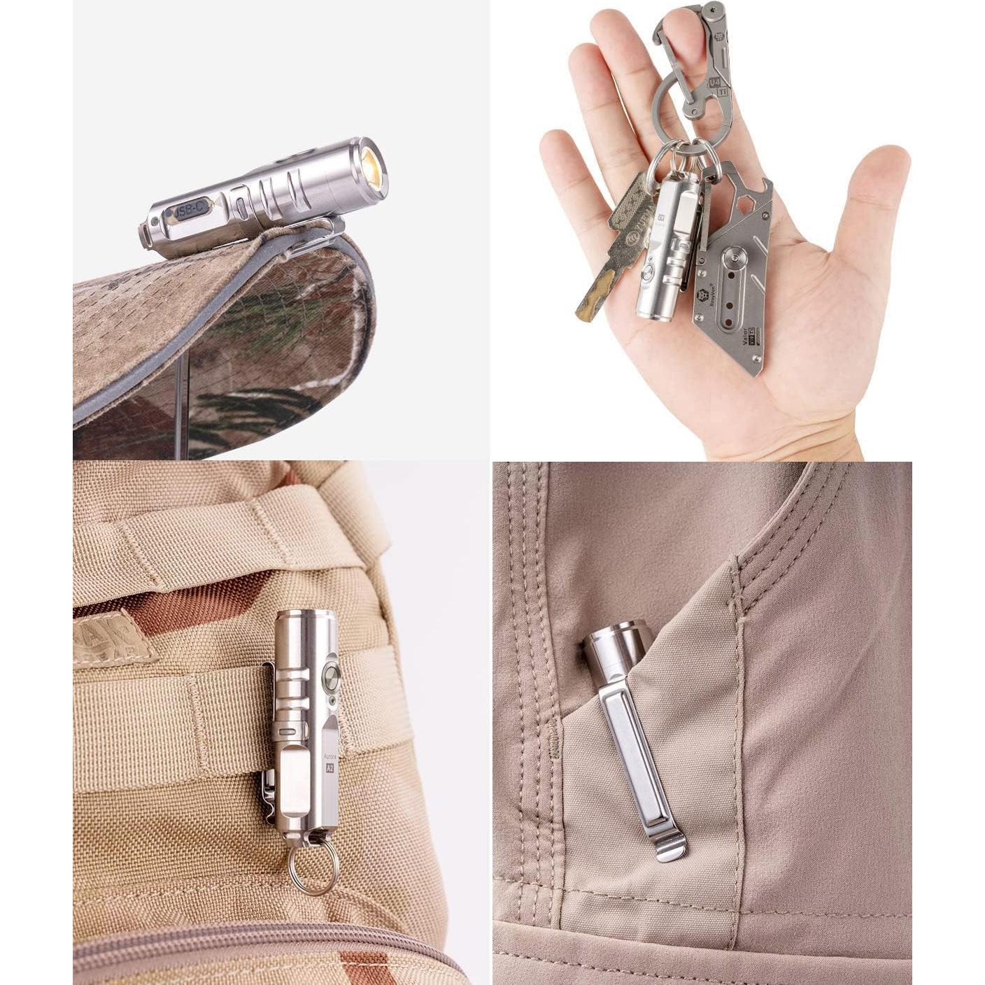 Linterna de Llavero RovyVon A2-G4 Recargable USB C 650 Lúmenes