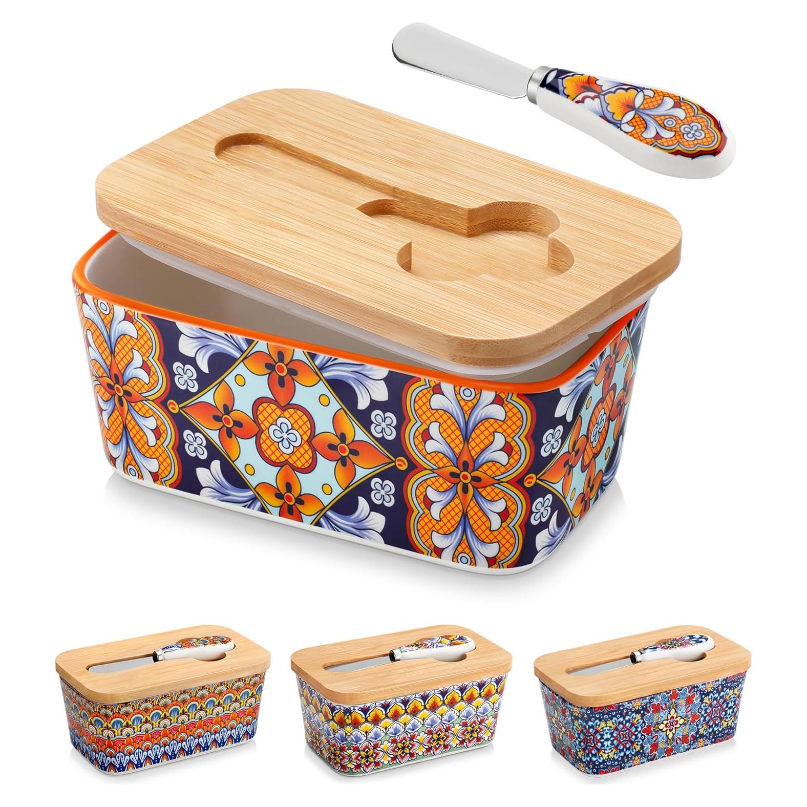 Plato de Mantequilla vancasso SIMI con Tapa de Bambú 16.5 cm