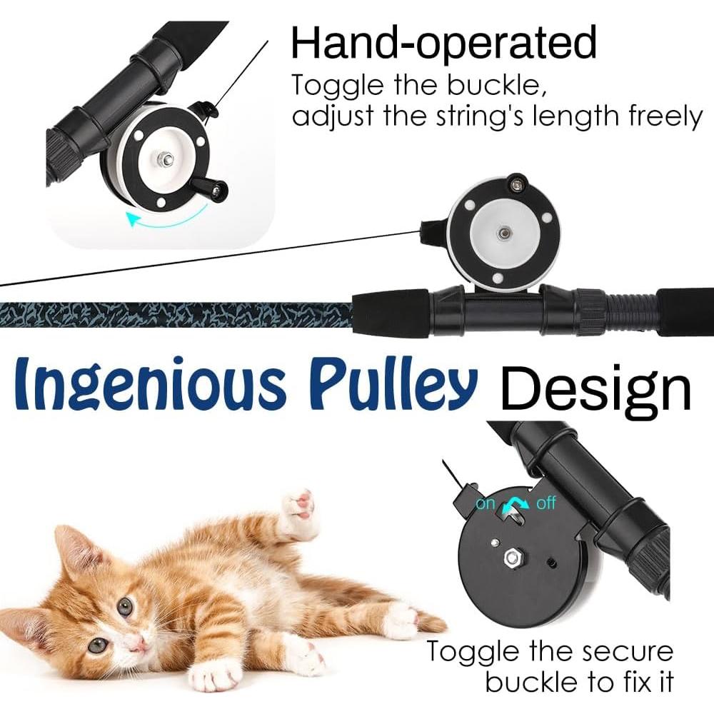 Juguete Interactivo para Gatos Pawaboo - Varita Telescópica con Plumas