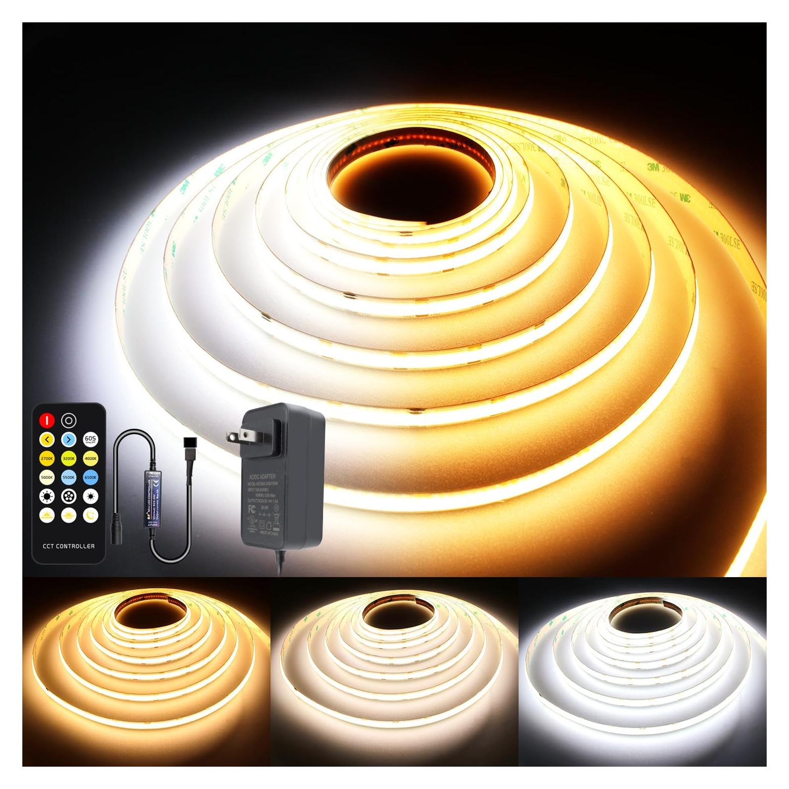 Tira de Luz LED COB Dimmable 2m AXMOTUT 2700K-6500K 24V