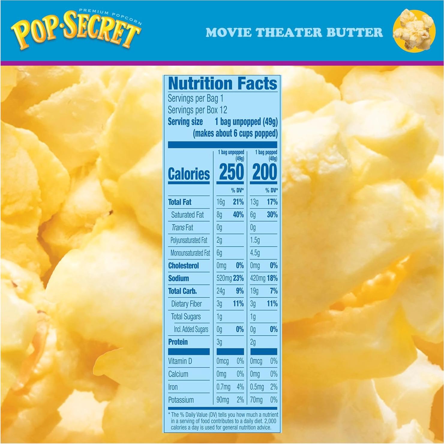 Palomitas de Maíz para Microondas Pop Secret Mantequilla 12 Bolsas