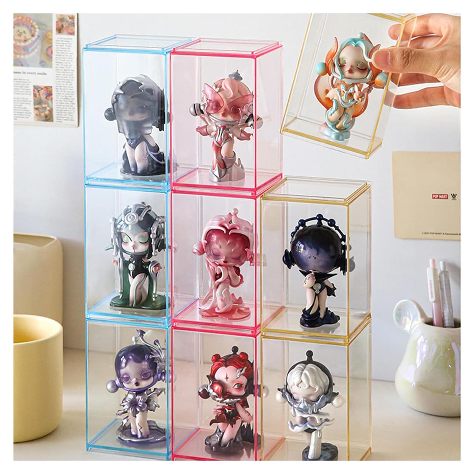 3 PCS Cajas de Exhibición Acrílicas WMM para Figuras 11.6x7.8 cm