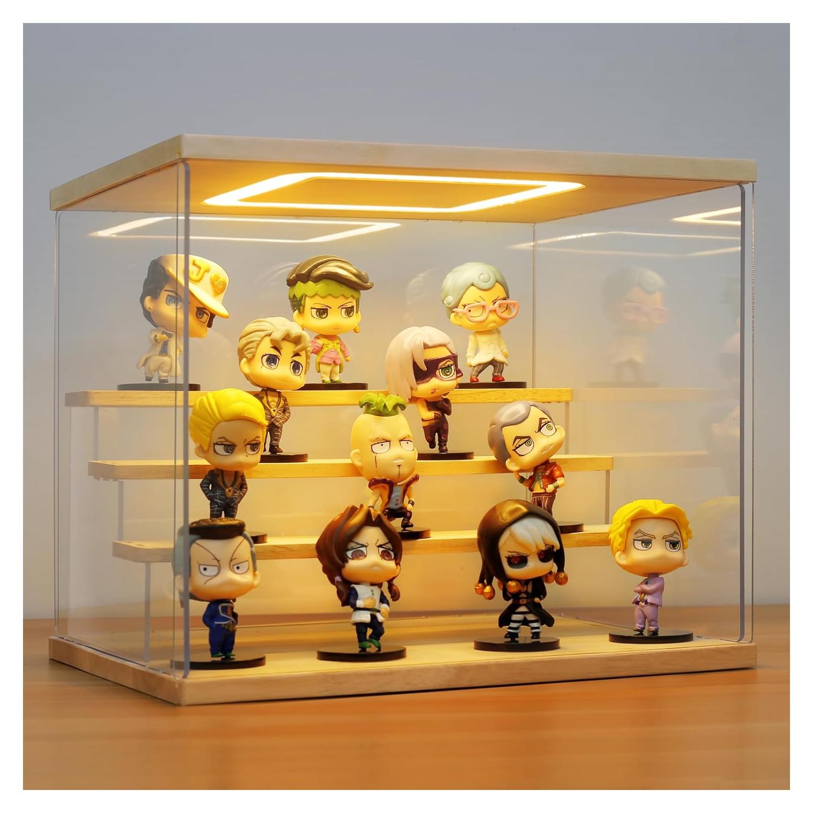 Caja de Exhibición Acrílica con Luz LED 4 Niveles AZEYN 32x24.5x27cm