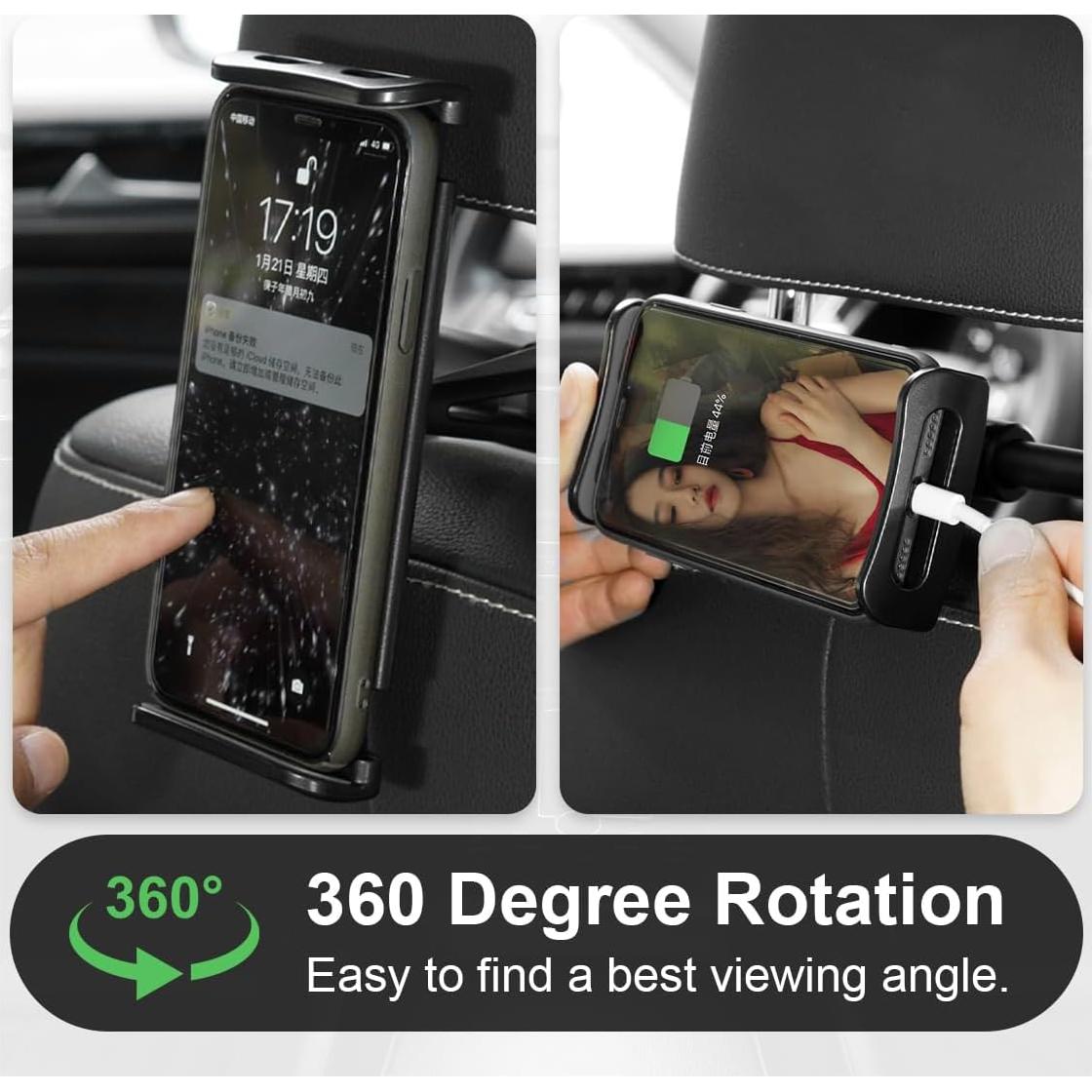 Soporte para Reposacabezas de Coche DUSCOKE Ajustable 360°
