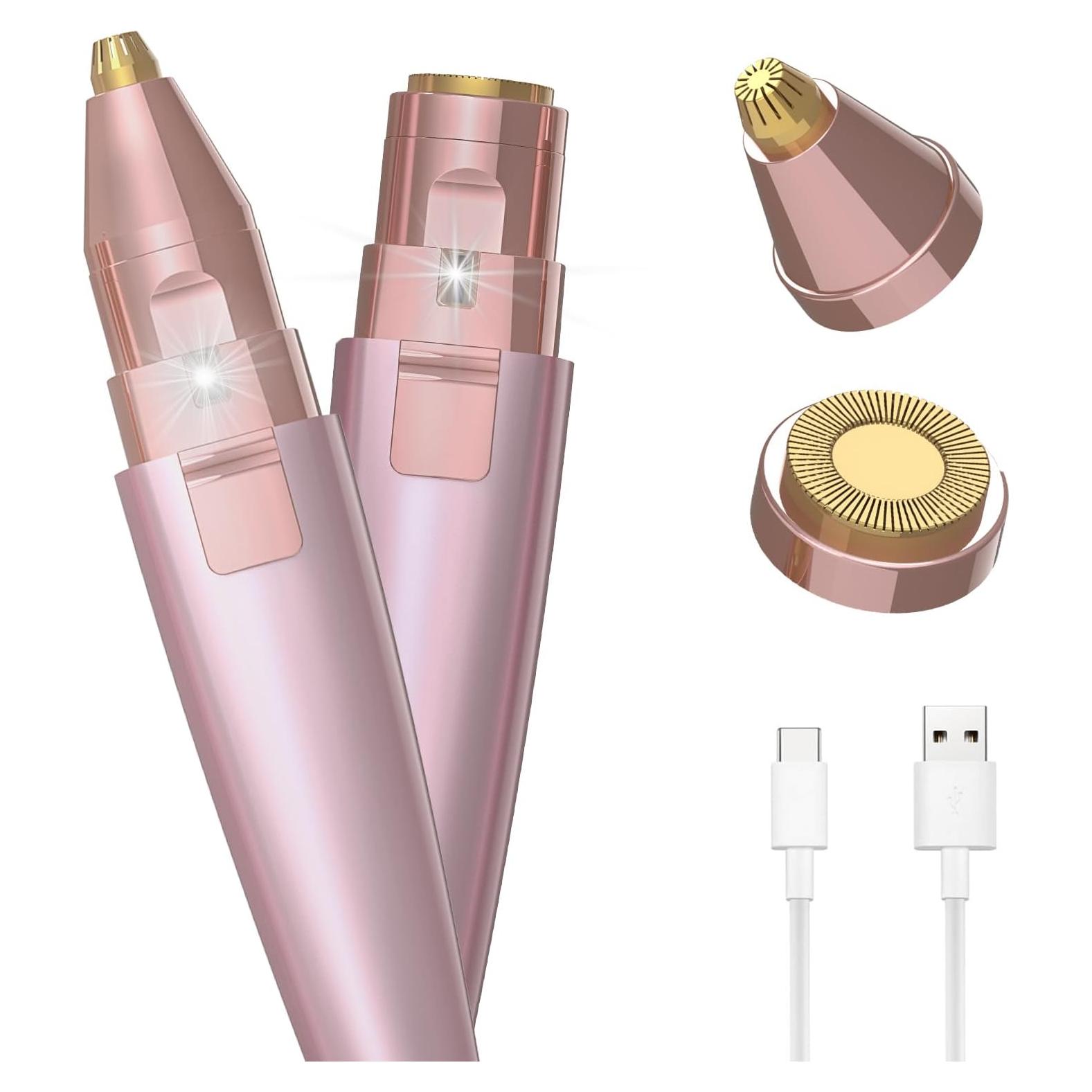 Rasuradora de Cejas y Vello Facial JNATER 2 en 1 Rosa