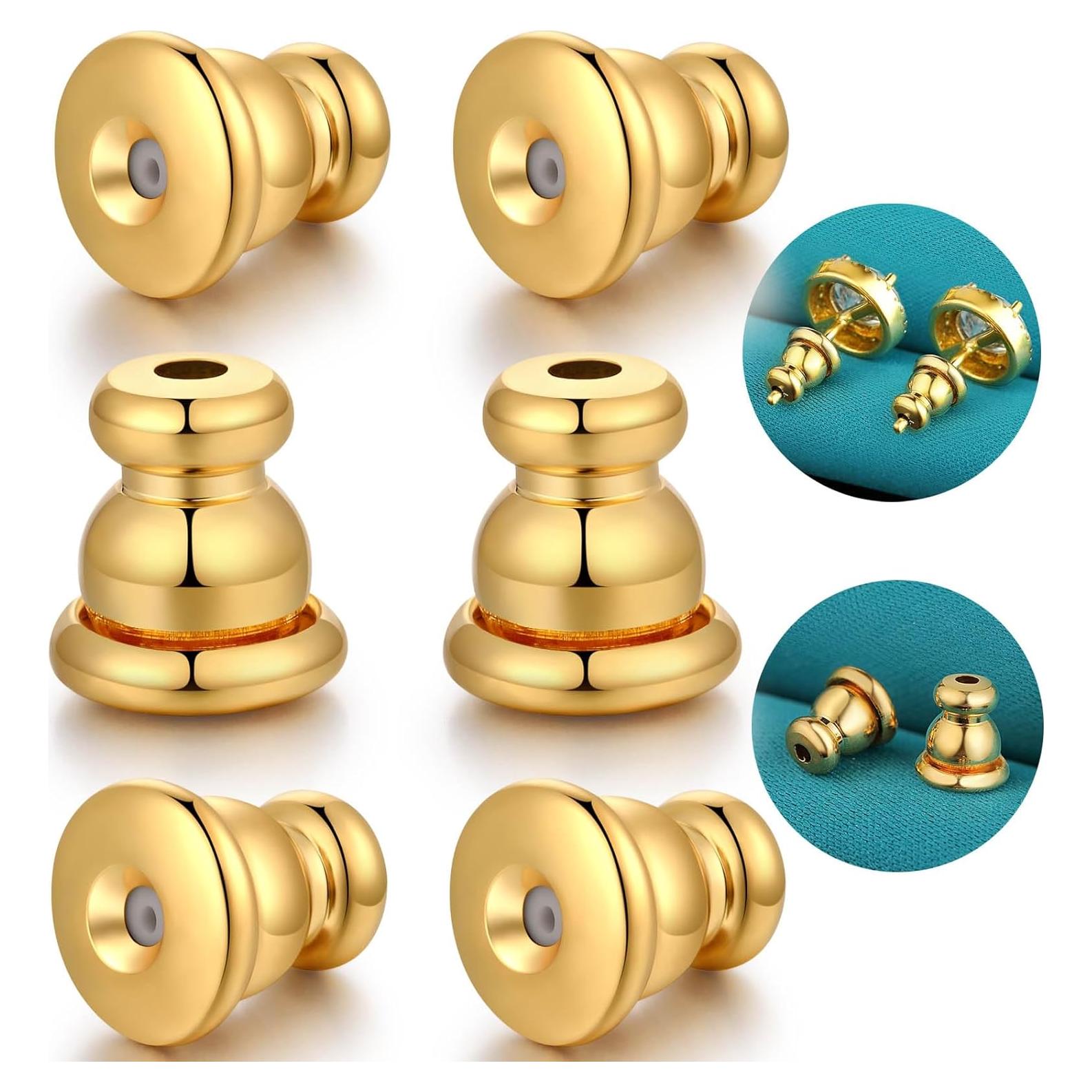 Respaldos de Pendientes de Oro Blanco 14k Catinee - 6 Piezas