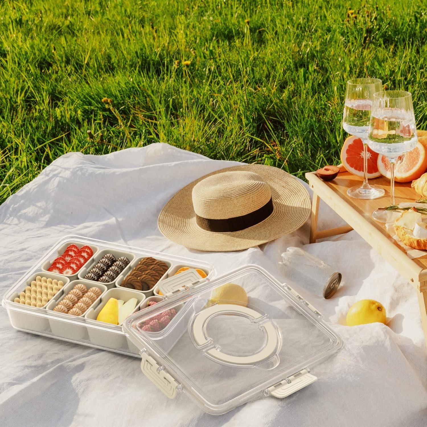 Contenedor Snackle Box Dunruz 8 Compartimentos 4.5L Transparente