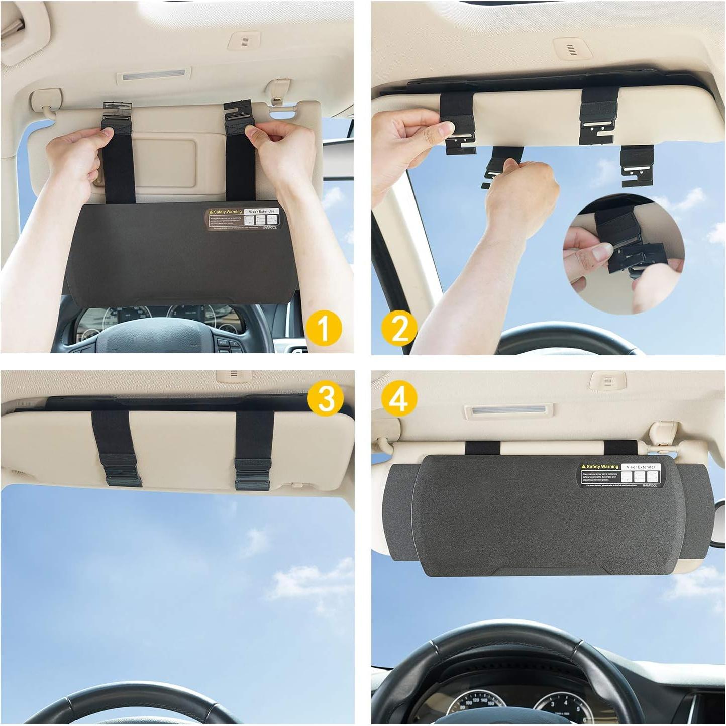 Extensor de Sombra para Visera de Coche WANPOOL WP-6 Negro