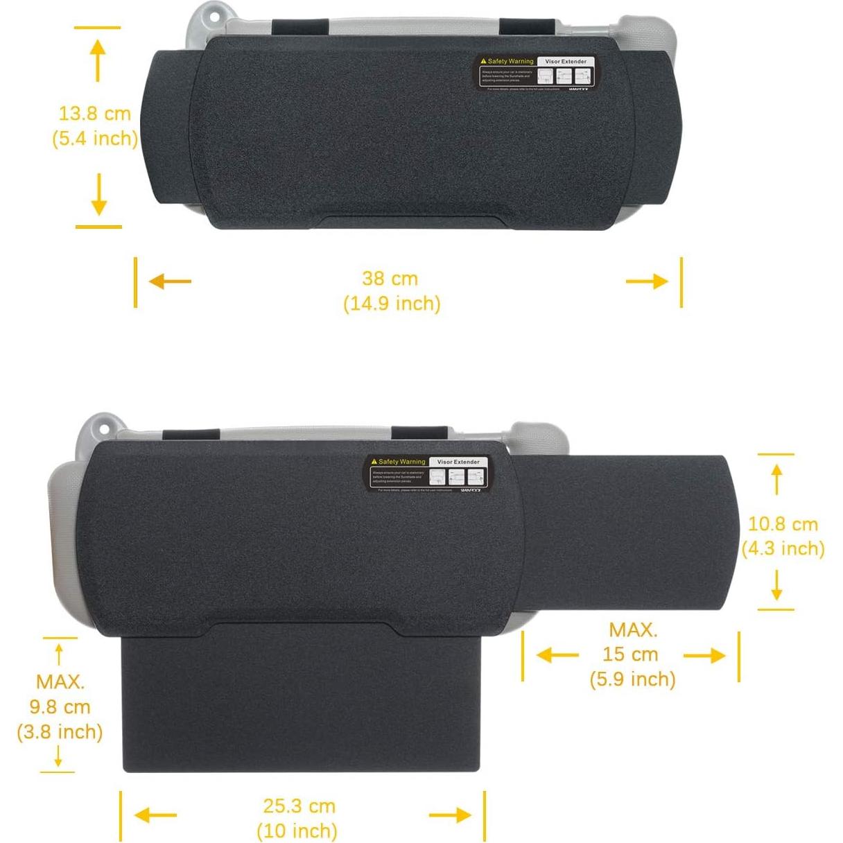 Extensor de Sombra para Visera de Coche WANPOOL WP-6 Negro