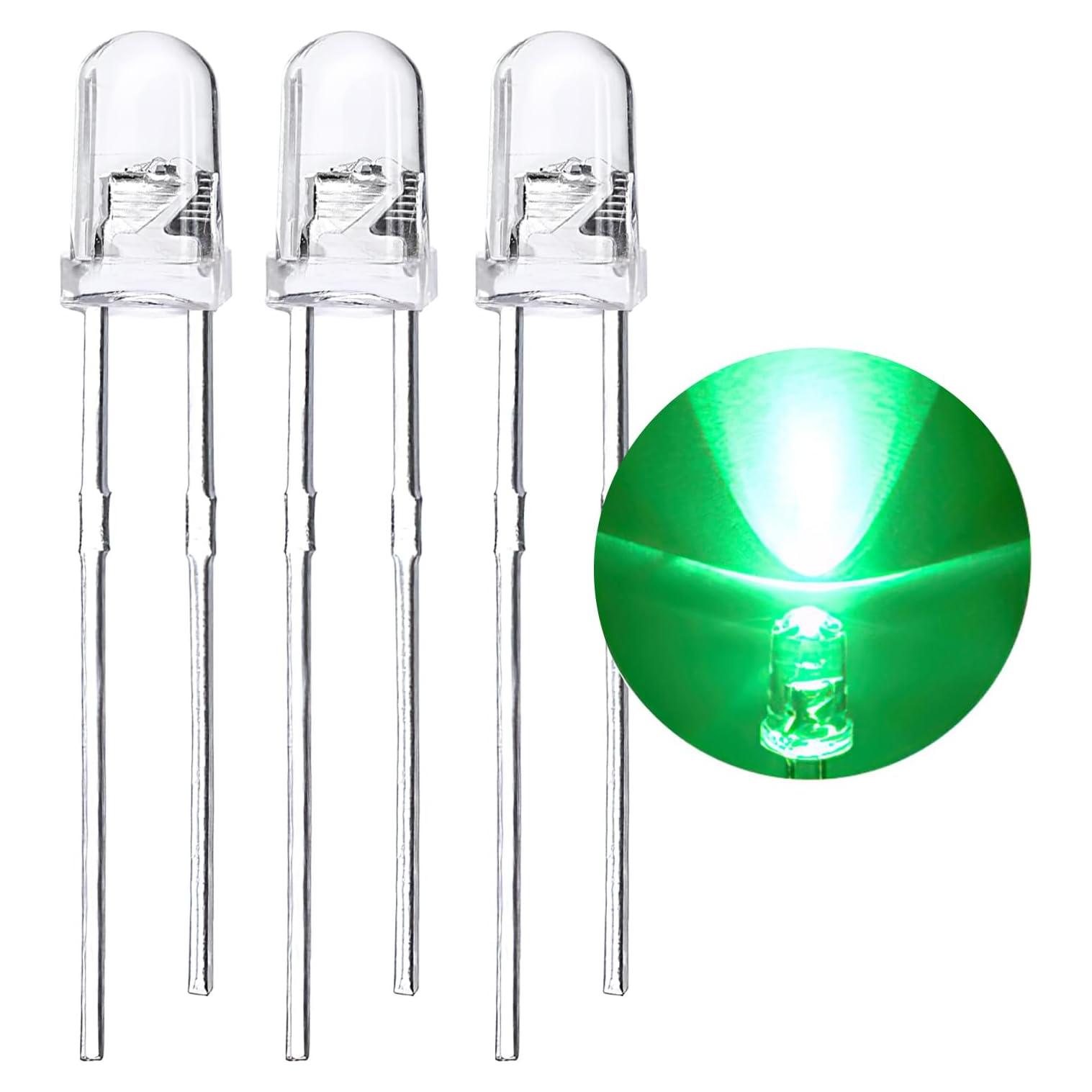 Diodos LED 3mm Fly Sky - 120 Piezas Luz Verde Brillante