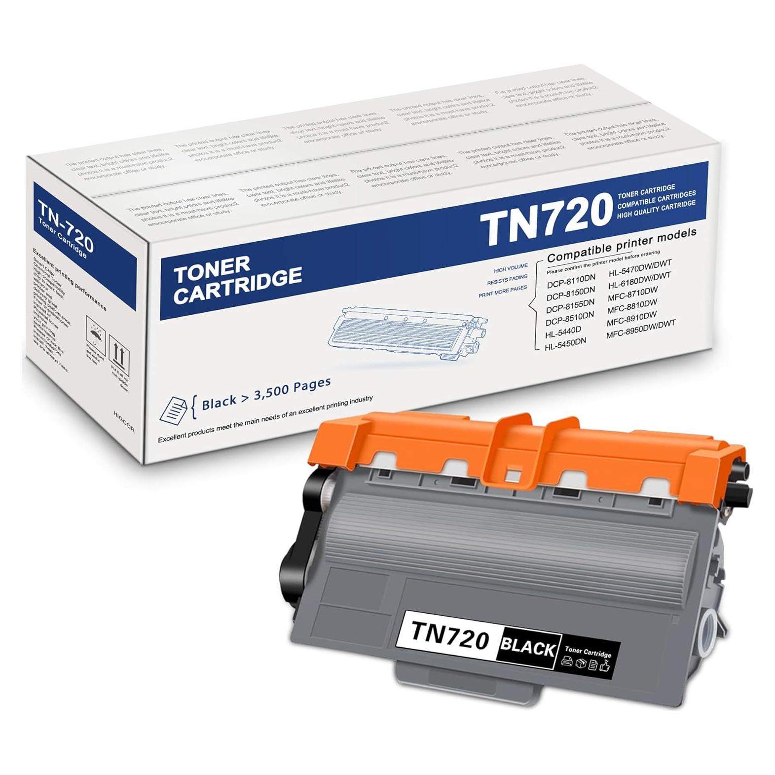 Cartucho de Tóner Negro HIGCOR TN-720 Alto Rendimiento 3500páginas