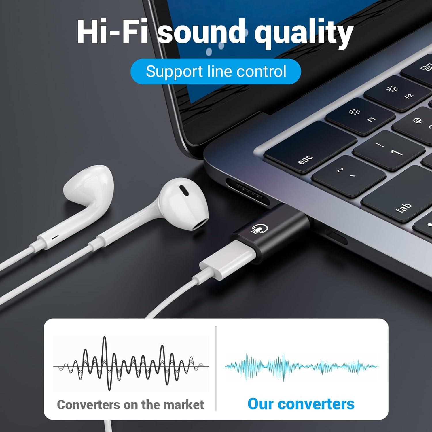 Adaptador USB C a Lightning Fidioto para iPhone 16 - Negro