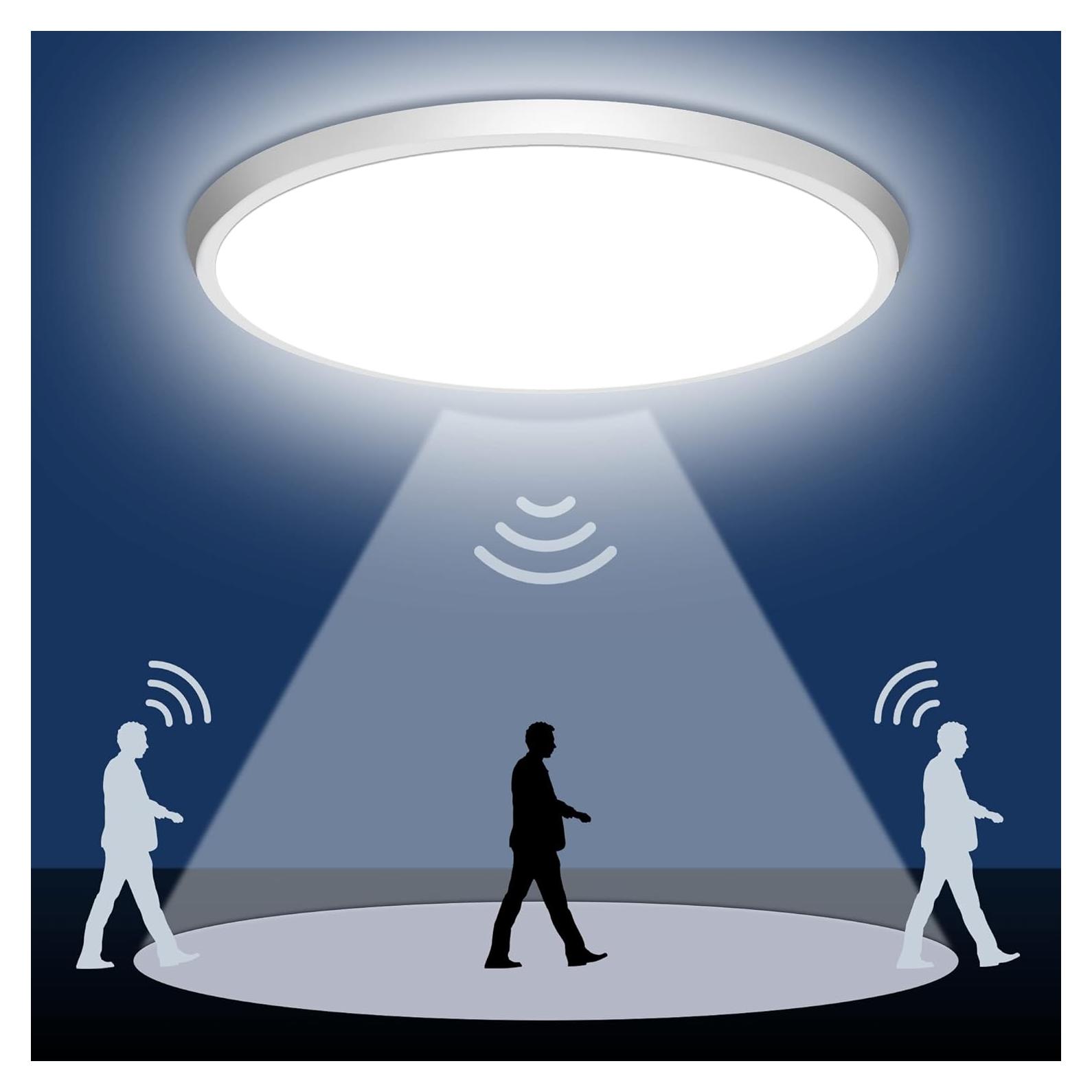 Luz de Techo LED DODOPEN 30.48 cm con Sensor de Movimiento 24W