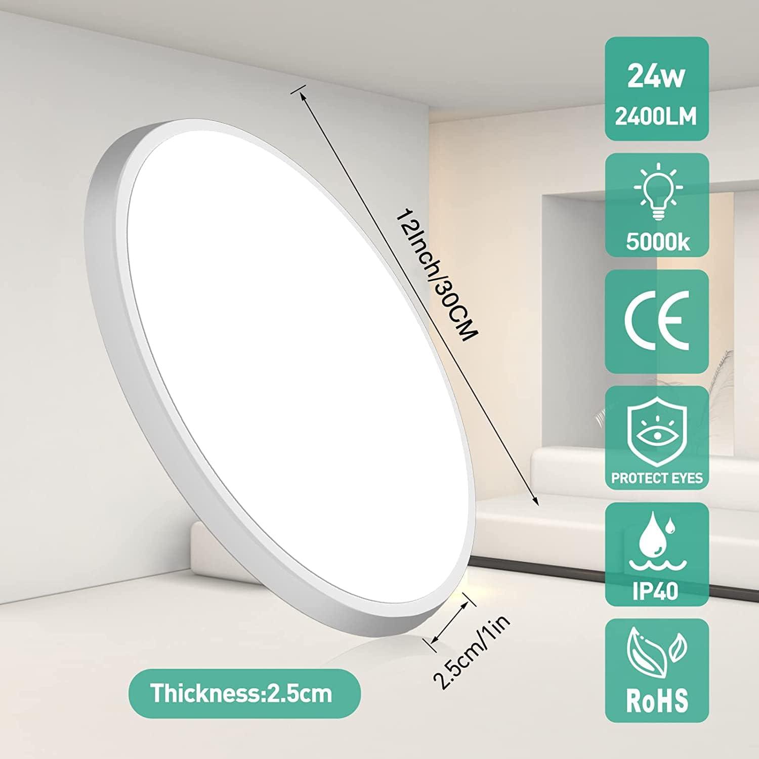 Luz de Techo LED DODOPEN 30.48 cm con Sensor de Movimiento 24W