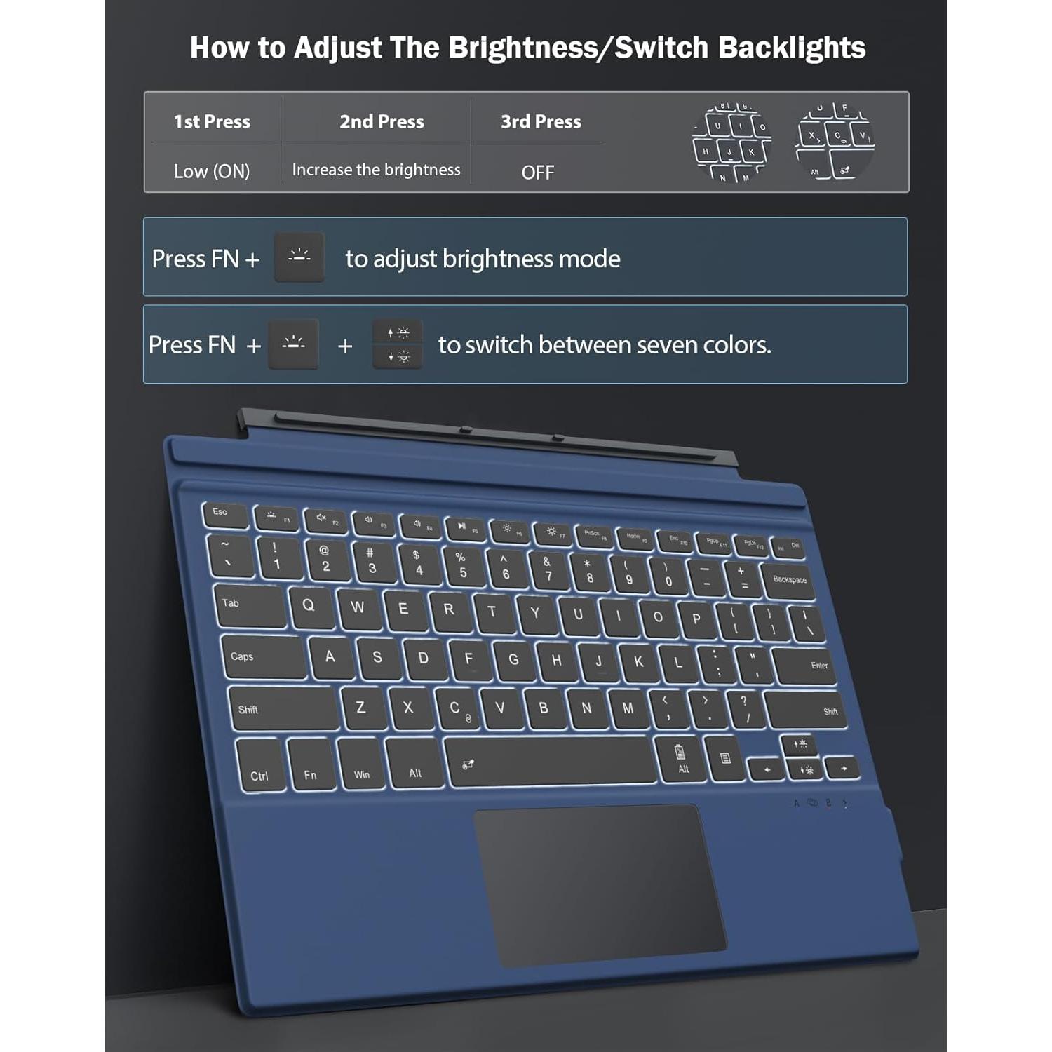 Teclado Inalámbrico MoKo para Microsoft Surface Pro 7 Plus