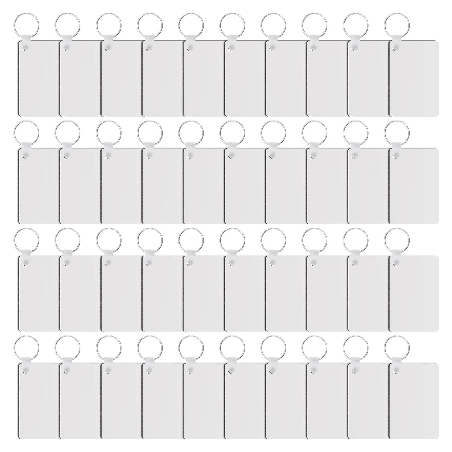 Duufin 120 Llaveros Rectangulares en Blanco para Sublimación 6x4cm