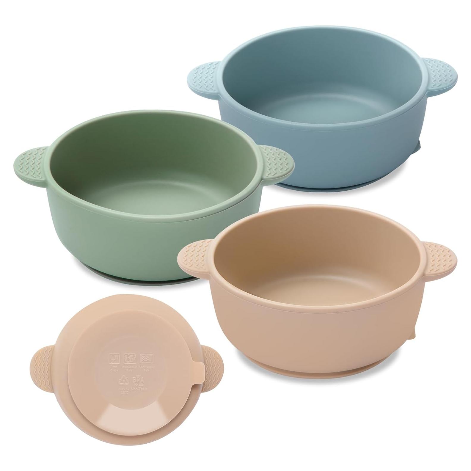 Tazones de Silicona para Bebés Eascrozn, 3 Piezas, 380ml