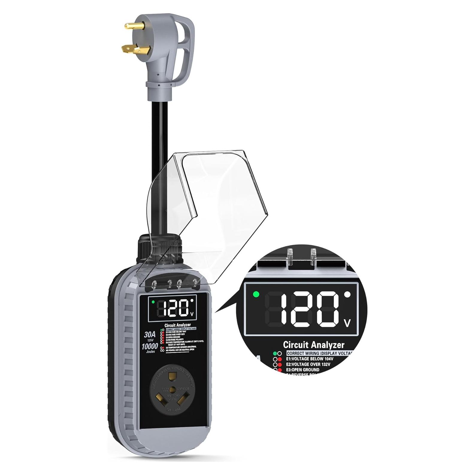 Protector de Sobretensión Docusvect 30A con Pantalla LED 10,000J