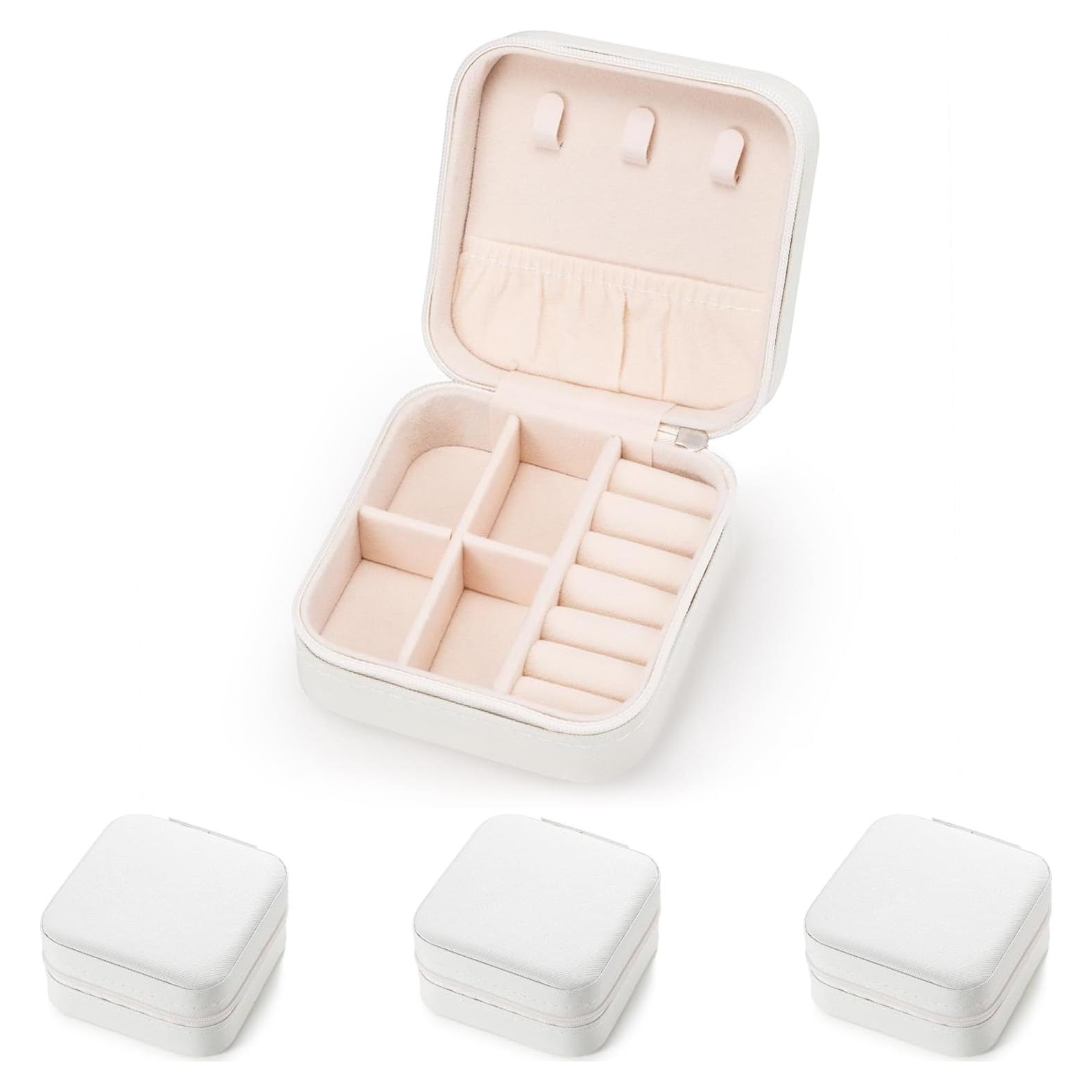 Caja de Joyería de Viaje VOMNA 3 Paquetes Blanco Organizador