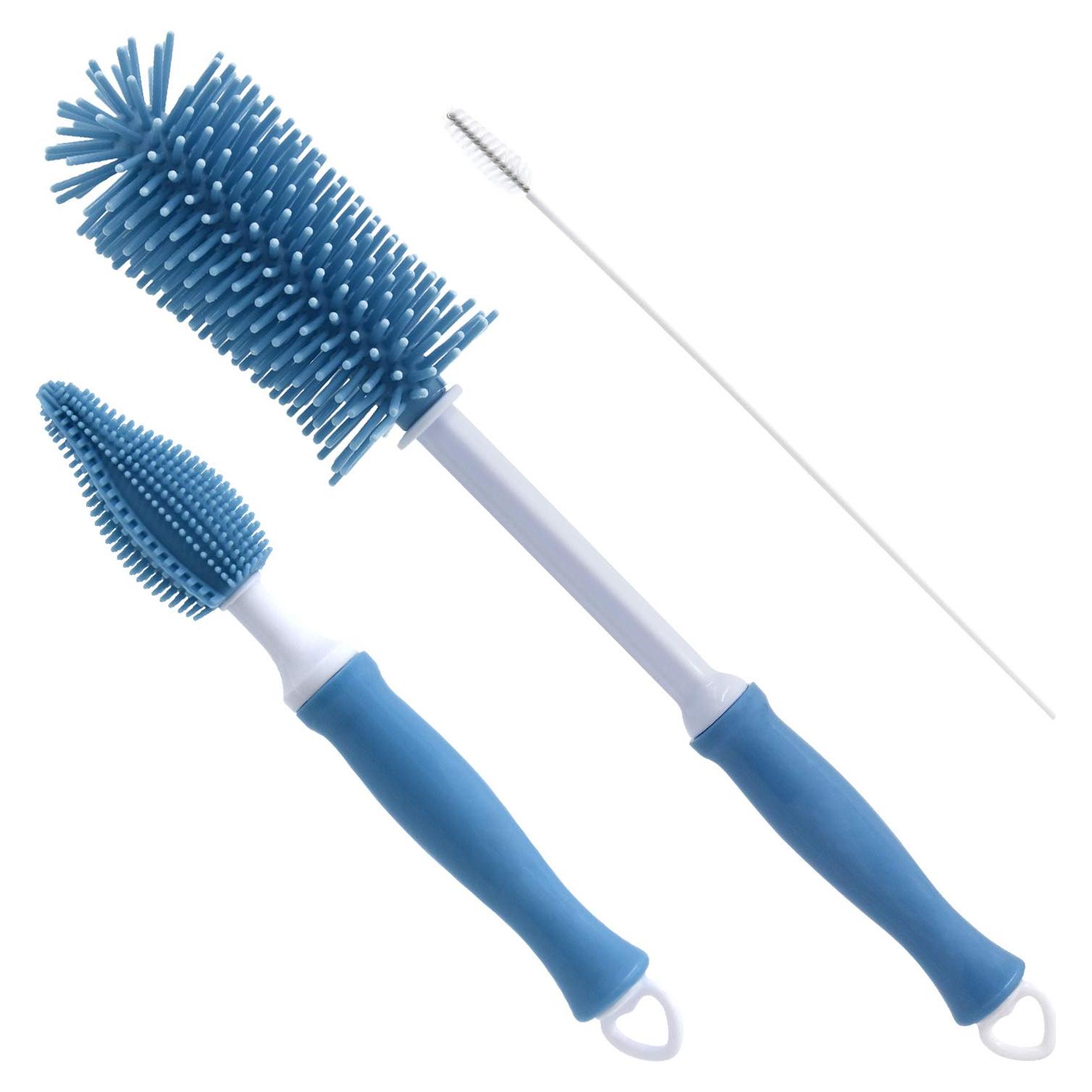 Set de Cepillos de Silicona Auerllcy para Botellas 3 Piezas