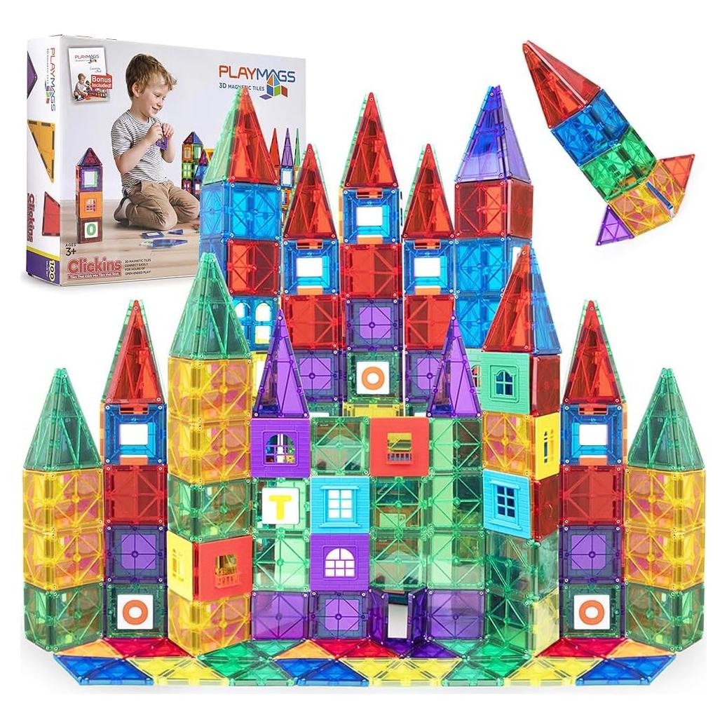 Set de Azulejos Magnéticos Playmags 100 Piezas para Niños