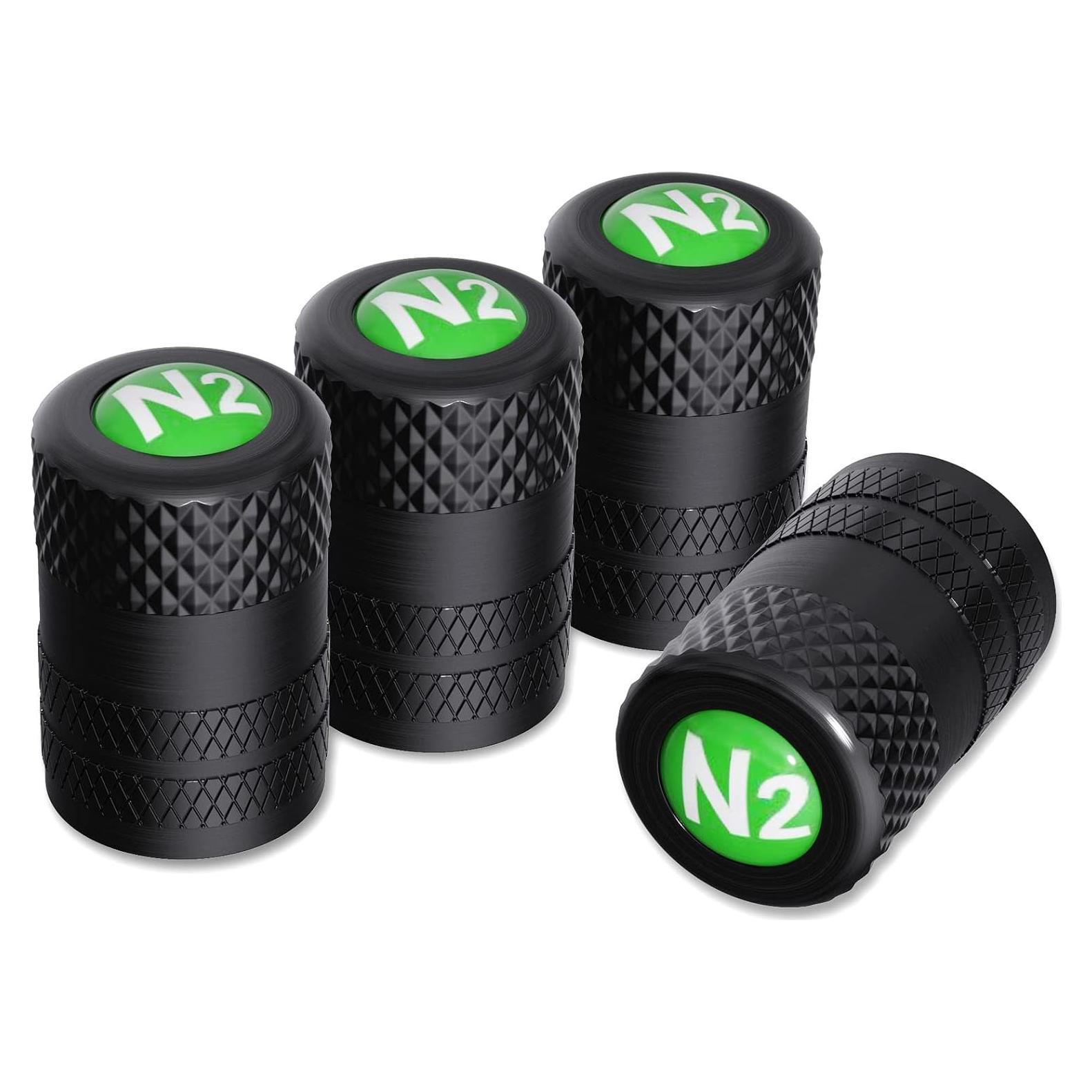 CKAuto Tapones de Válvula de Neumático Aluminio N2 - 4 Pcs