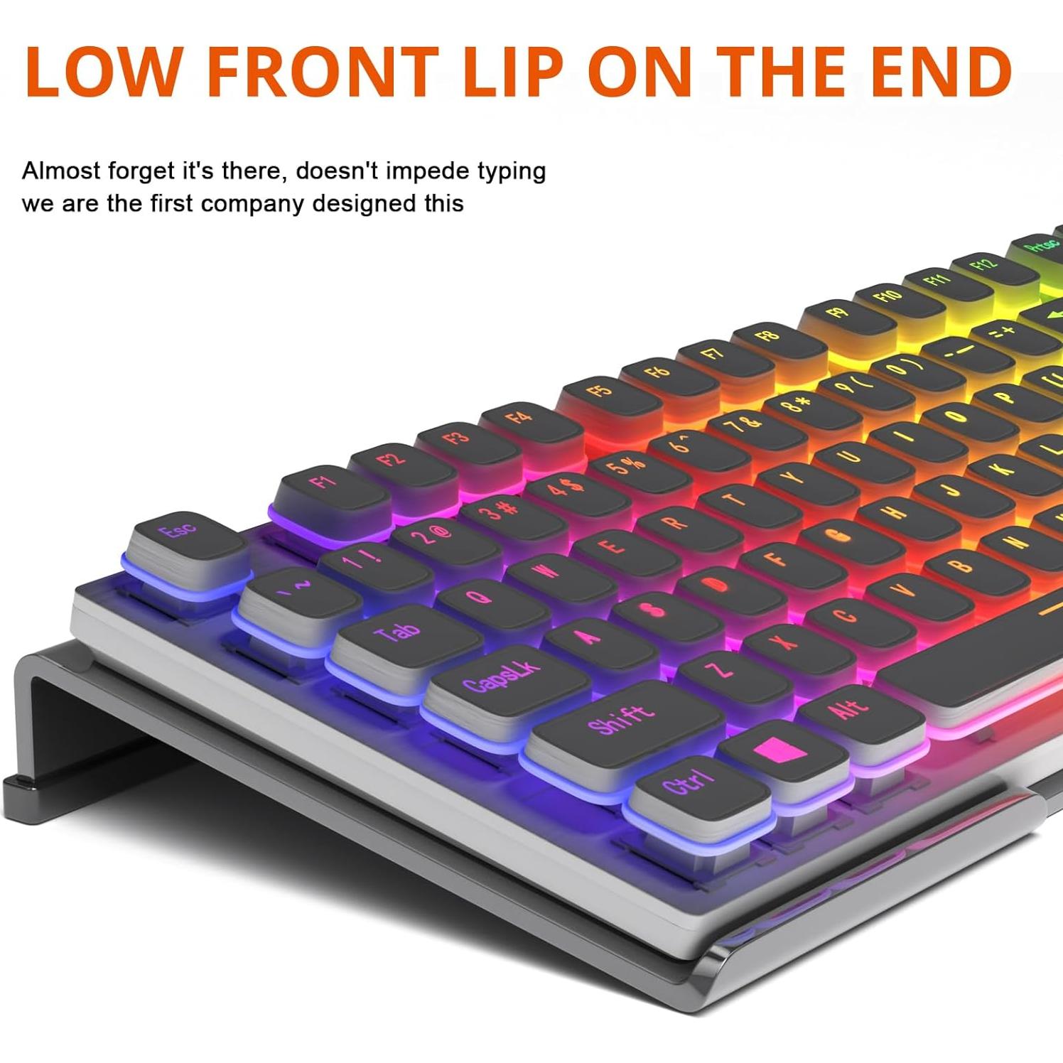 Soporte Ergonómico para Teclado Richboom Acrílico Negro 43.2x14 cm