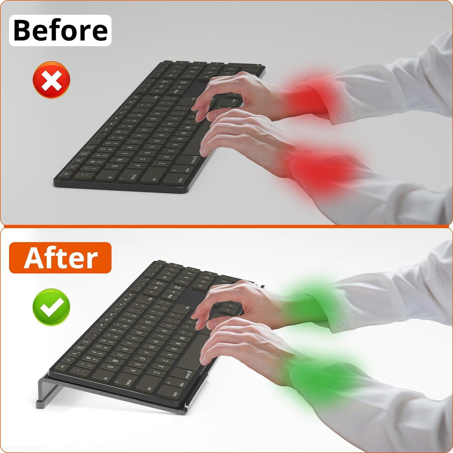 Soporte Ergonómico para Teclado Richboom Acrílico Negro 43.2x14 cm