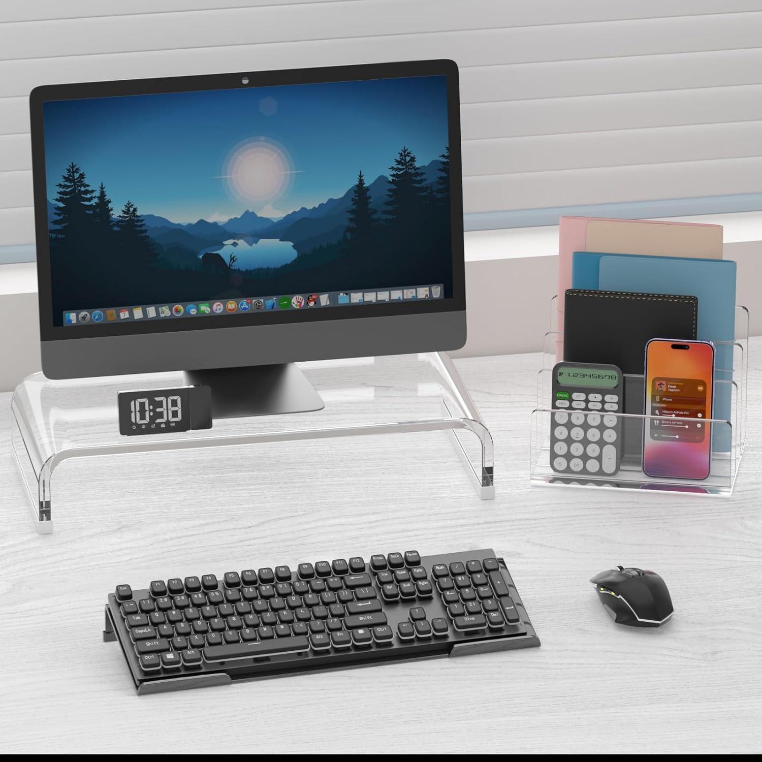 Soporte Ergonómico para Teclado Richboom Acrílico Negro 43.2x14 cm