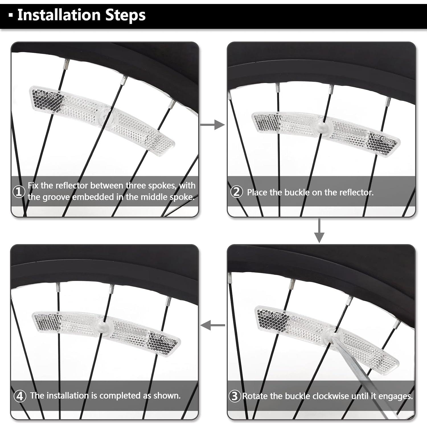 Reflectores de Rueda de Bicicleta DEMYPROX 4 Piezas Blanco
