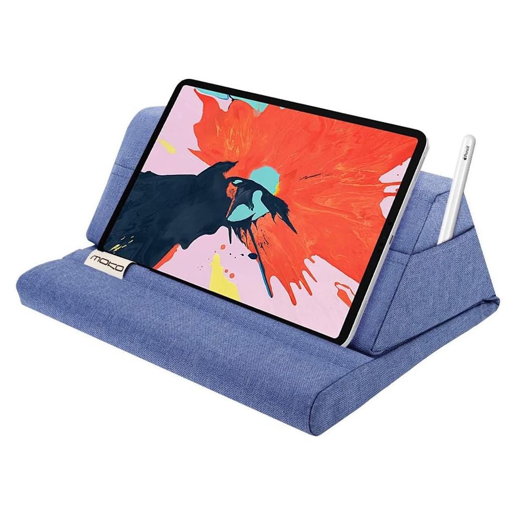 Soporte de Almohada para Tableta MoKo Azul Denim 32x24x17 cm