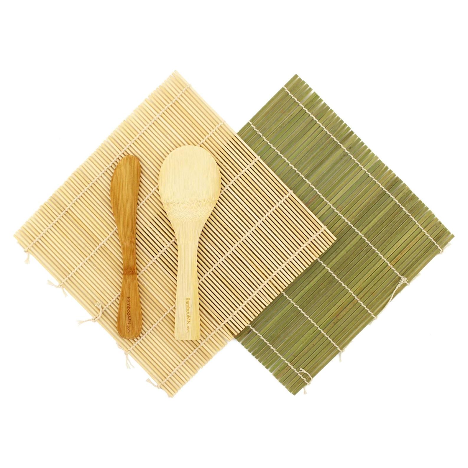 Kit de Sushi BambooMN - 2 Esteras y Utensilios de Bambú
