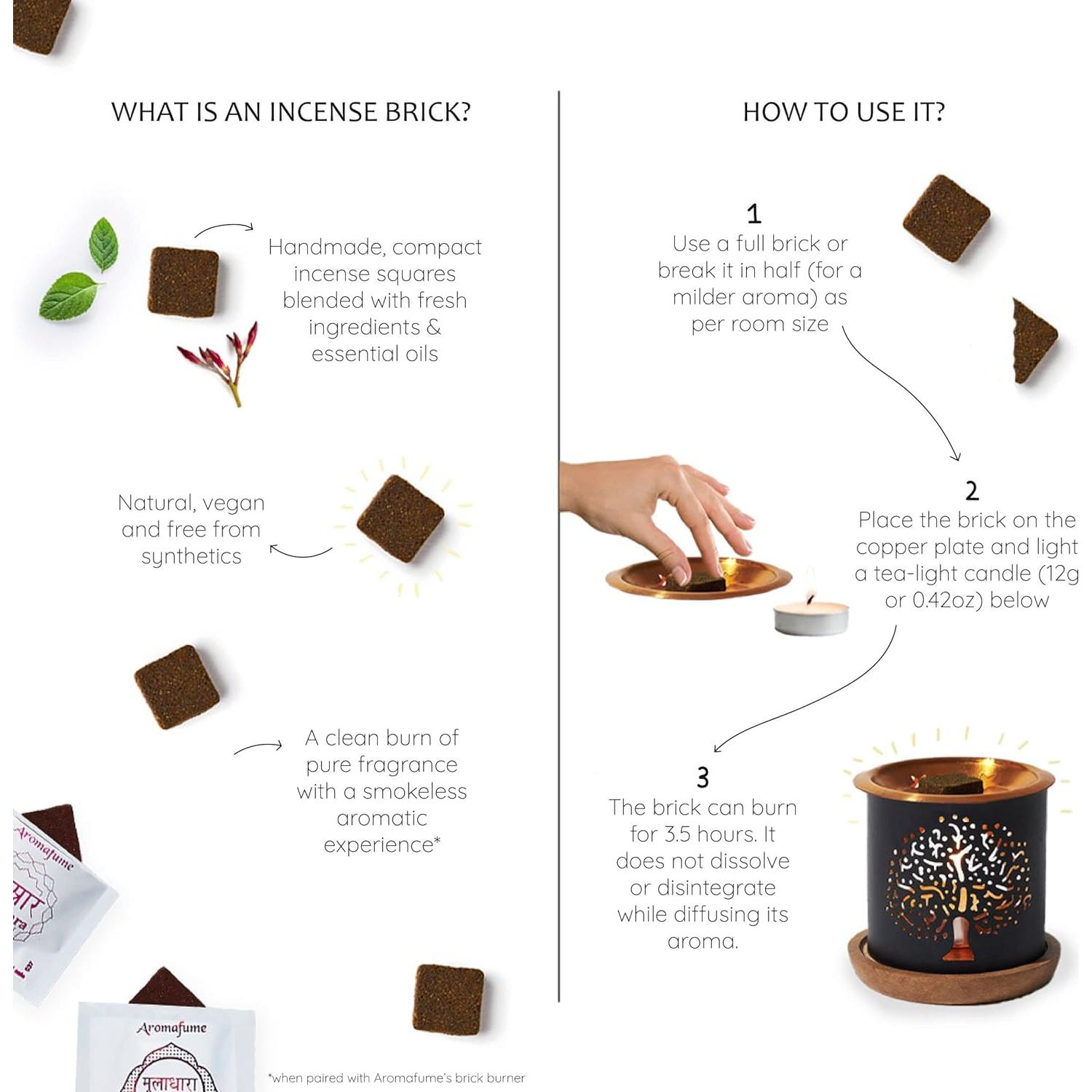 Set de Incienso Aromafume 63 Bloques 7 Chakras + Quemador