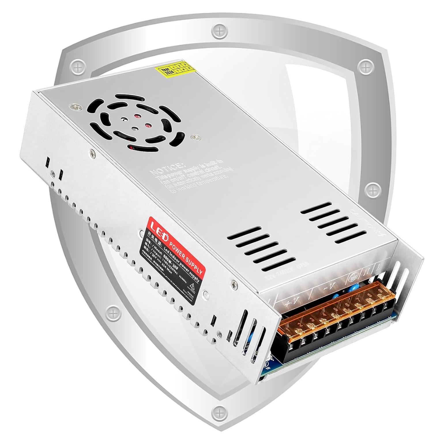 Fuente de Alimentación LED inShareplus 24V 25A 600W AC 100-240V