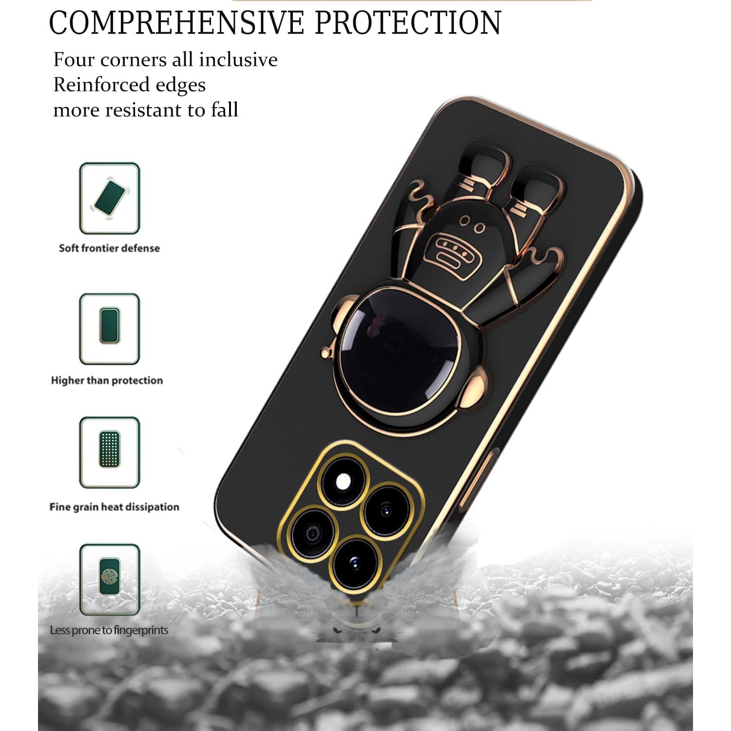 Funda Honor X6b con Soporte Oculto Astronauta - Negro