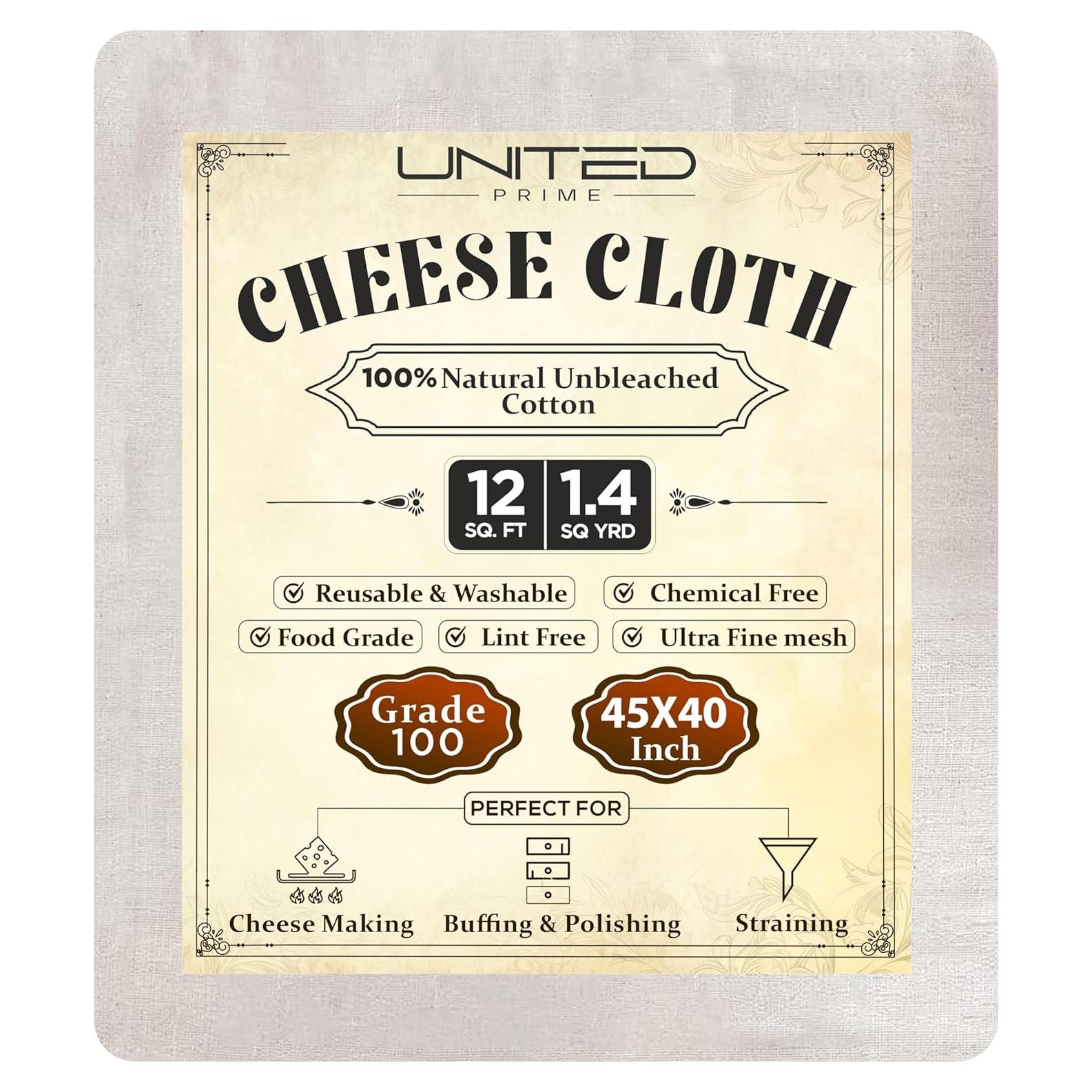 Paño de Queso 100% Algodón Orgánico United Prime 1.4 m²