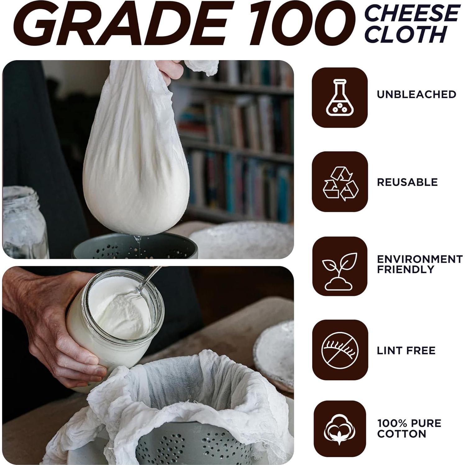 Paño de Queso 100% Algodón Orgánico United Prime 1.4 m²