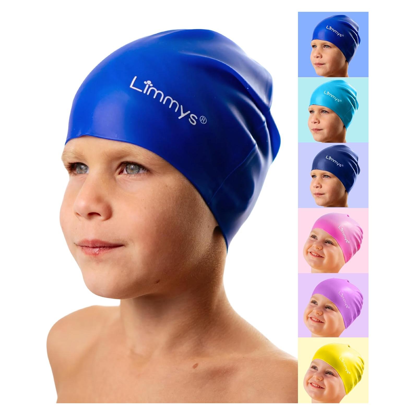 Gorro de Natación Limmys para Niños - Silicona Azul, Talla Única