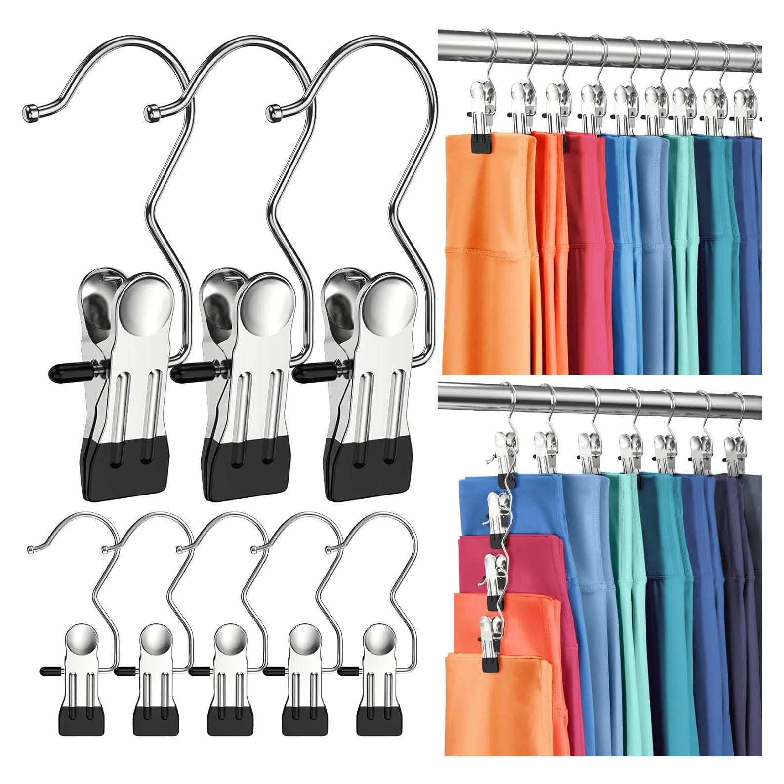 Paquete de 12 perchas DOIOWN con clip para pantalones y leggings