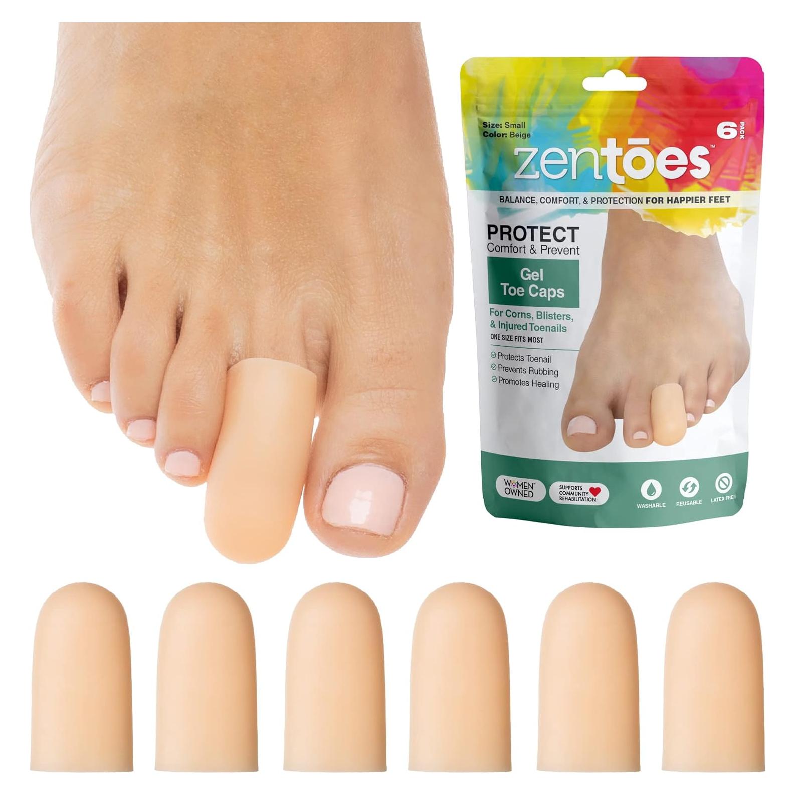 ZenToes Almohadillas de Gel para Dedos Pequeños - 6 Piezas Beige