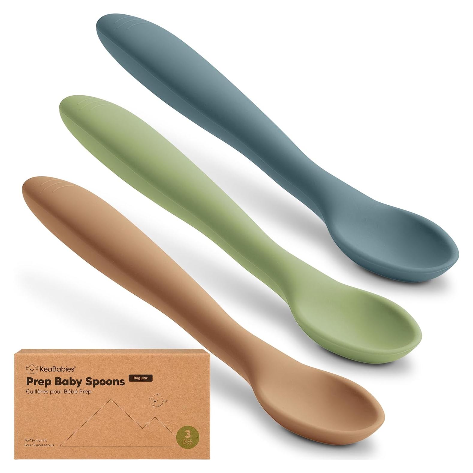 Set de 3 Cucharas de Silicona KeaBabies para Bebés 6-12 meses